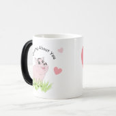 Mug Magique Cute pink pig for Valentine (Devant gauche)