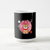 Mug Magique Cute Shiba Inu Kawaii Lune japonaise en fleurs de (Centre)