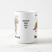 Mug Magique Cute Soft Brown Morning Dachshund Personalize (Centre)