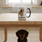 Mug Magique Dachshund brun mignon aquarelle