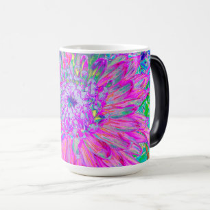 Mug Magique Dahlia en fleurs artistique rose bleu et violet Co