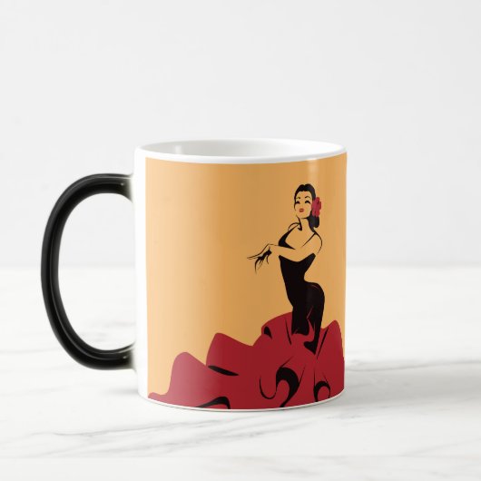 Mug Magique danseuse de flamenco dans une pose spectaculaire (Gauche)