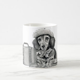 Mug Magique Dapper dachshund prêt à l'aventure