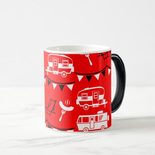 Mug Magique Décor camping Caravan (Devant droit)