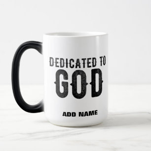 MUG MAGIQUE DÉDIÉ À DIEU PERSONNALISABLE COOL TEXTE NOIR