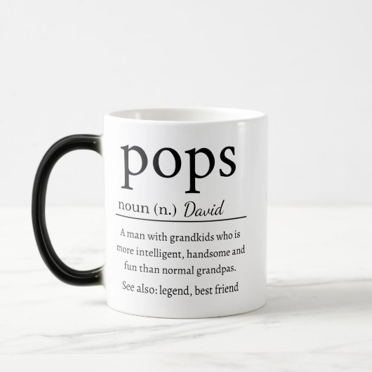 Mug Magique Définition Pops Personnalisé Funny Grandpa (Gauche)