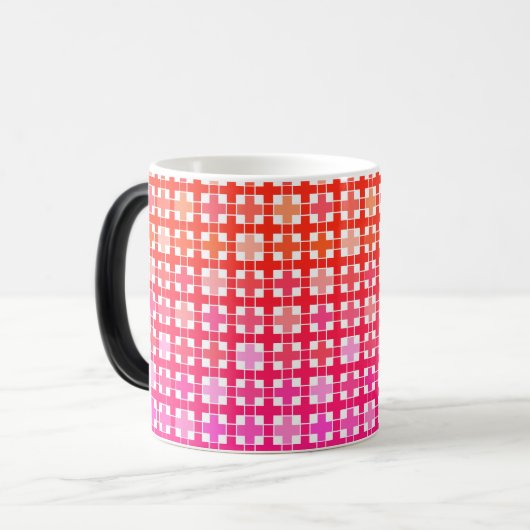 Mug Magique dégradé , dégradé à carreaux , ombre  (Devant gauche)