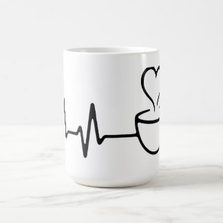 Mug Magique Design d'art de la ligne de café Heartbeat