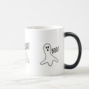 Mug Magique design de fantôme noir et blanc pour halloween