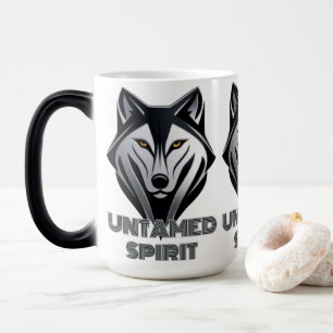 Mug Magique Design de loup foncé et minimaliste avec des ligne
