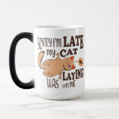 Mug Magique Désolé je suis en retard mon chat était allongé su (Gauche)