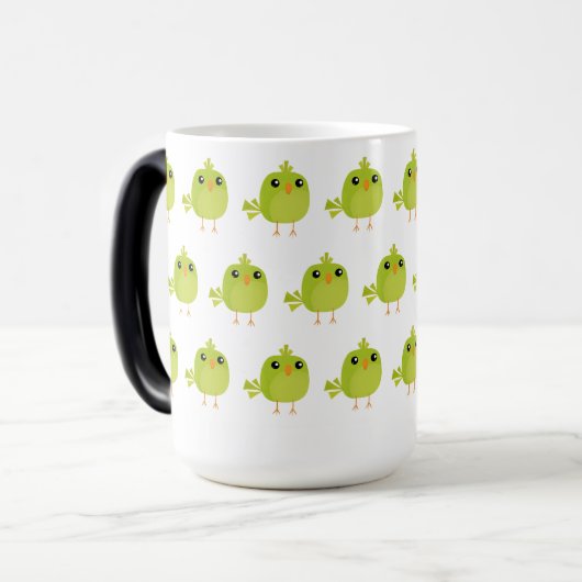 Mug Magique Dessin d'oiseau vert (Devant gauche)