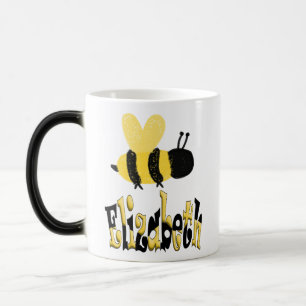 Mug Magique Dessin personnalisé unique Bumblebee Doodle