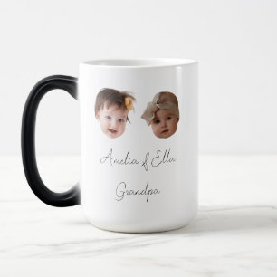 Mug Magique Deux bébé visage cadeau photo Grandchild fête des 