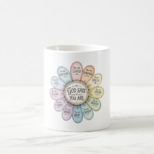 Mug Magique Dieu dit que vous êtes Fleur Chrétienne Florale