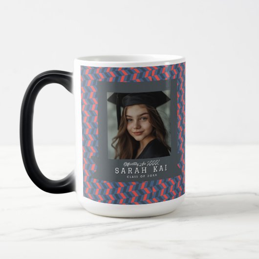 Mug Magique Diplômé avec impression chevron unique (Gauche)