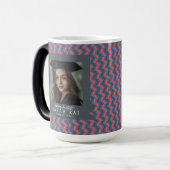Mug Magique Diplômé avec impression chevron unique (Devant gauche)