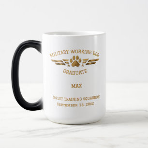 Mug Magique Diplôme de chien de travail militaire personnalisé