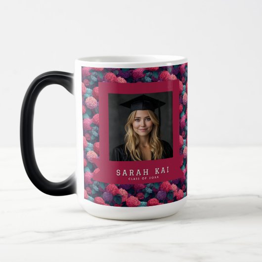 Mug Magique Diplômé Motif Hydrangea Tendance (Gauche)