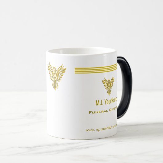 Mug Magique Directeur funéraire Bandes dorées et élévation du  (Devant droit)