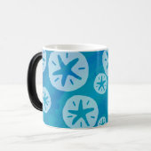 Mug Magique Dollar de sable blanc et Motif bleu (Devant gauche)