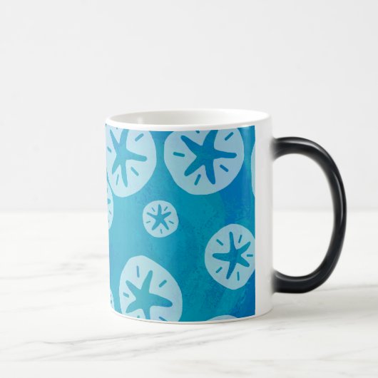 Mug Magique Dollar de sable blanc et Motif bleu (Droite)
