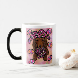 Mug Magique Doxie de Pâques aux Cheveux Rouges Longs