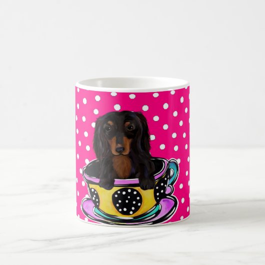 Mug Magique Doxie noir à longs poils (Centre)
