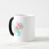 Mug Magique Dragonfly rouge sur l'arrière - plan aquarelle (Devant gauche)