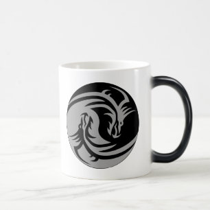 Mug Magique Dragons tribaux Yin Yang (personnalisable)
