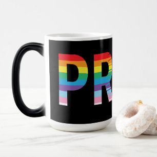 Mug Magique Drapeau arc-en-ciel de fierté LGBTQIA, Lettre de F