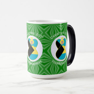 Mug Magique Drapeau bahaméen Blonde Angel Noël personnalisé