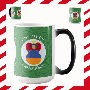 Mug Magique Drapeau de Noël ange arménien personnalisé 