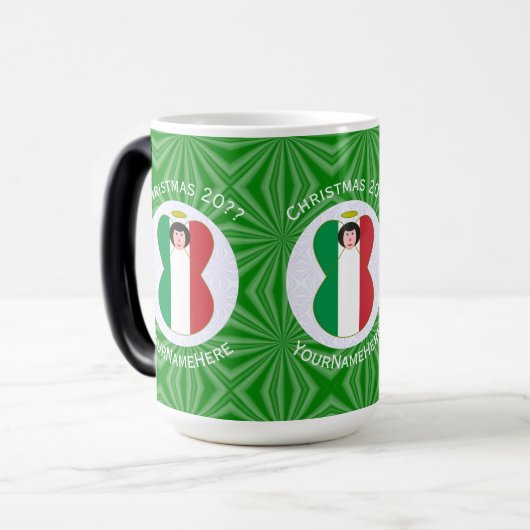 Mug Magique Drapeau de Noël Angel italien Personnalisé (Devant gauche)