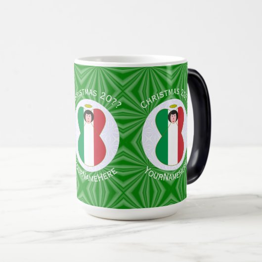 Mug Magique Drapeau de Noël Angel italien Personnalisé (Devant droit)