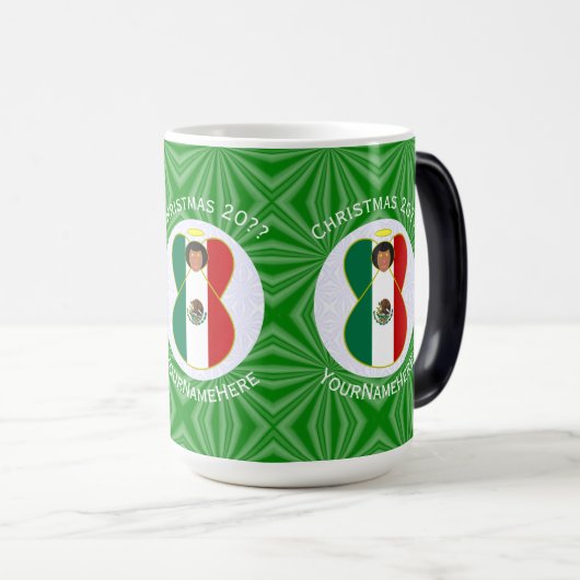 Mug Magique Drapeau de Noël de l'ange mexicain personnalisé (Devant droit)