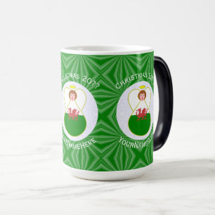 Mug Magique Drapeau de Noël personnalisé Welsh Angel
