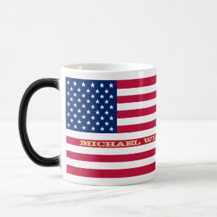 Mug Magique Drapeau des États-Unis Nom patriotique Couleur mo
