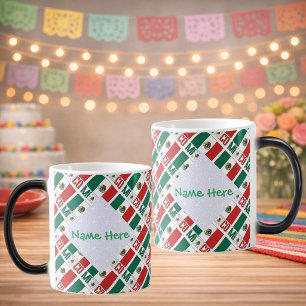 Mug Magique Drapeau du Mexique personnalisé en mosaïque