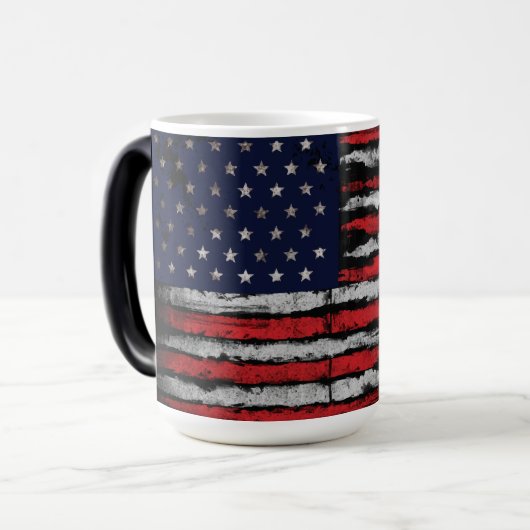 Mug Magique Drapeau Grunge U.S.A (Devant gauche)