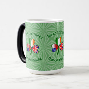 Mug Magique Drapeau personnalisé Shamrock Américain Irlandais
