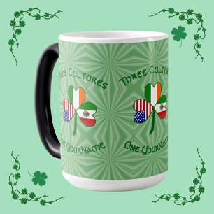 Mug Magique Drapeau Shamrock Américain Irlandais Mexicain