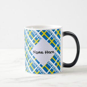 Mug Magique Drapeau suédois en mosaïque personnalisé 
