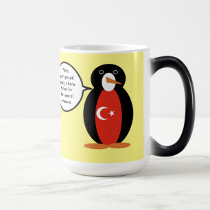 Mug Magique Drapeau Turc Ms. Penguin Personnalisé Parlant