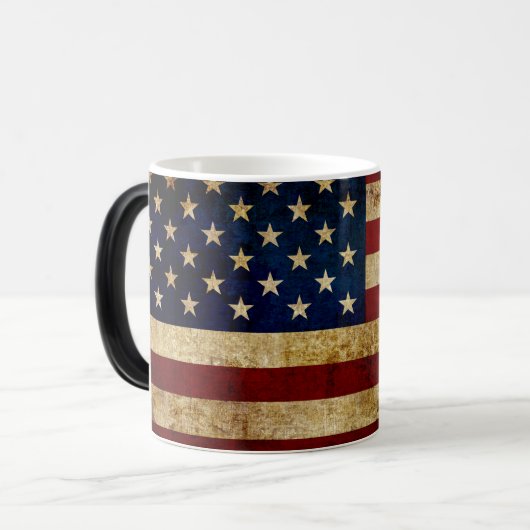 Mug Magique Drapeau USA / Grunged (Devant gauche)