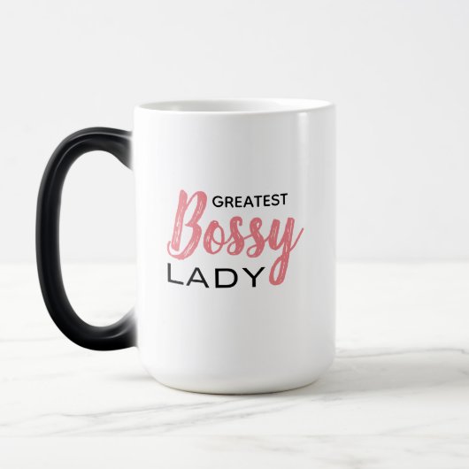 Mug Magique Drôle Boss Lady Rose White Typographie (Gauche)