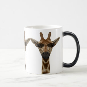 Mug Magique Drôle Giraffe Incognito Avec Lunettes De Soleil Br