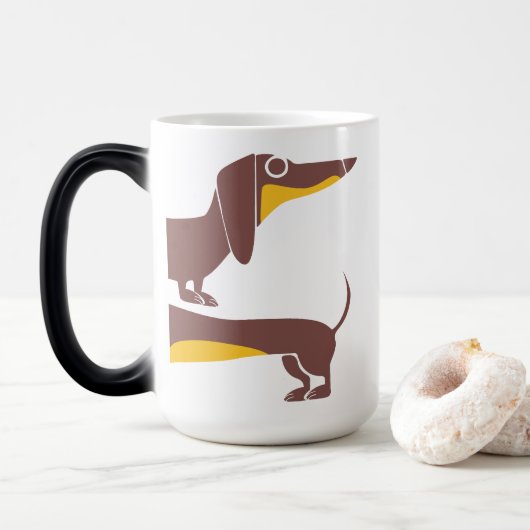 Mug Magique Drôle mignon dachshund pour parent chien long (Avec donut)