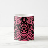 Mug Magique Écharpe patchwork ornement rose et noir (Centre)