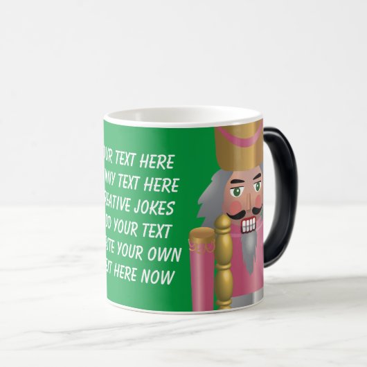 Mug Magique Écrivez votre texte Moderne brillant noir vert (Devant droit)